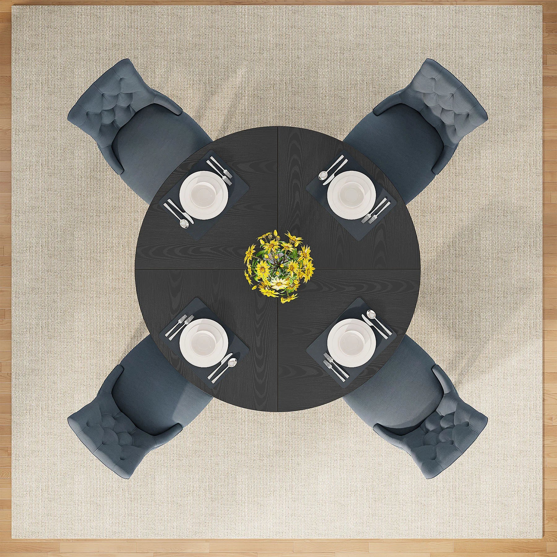 Round Dining Table for 4,
