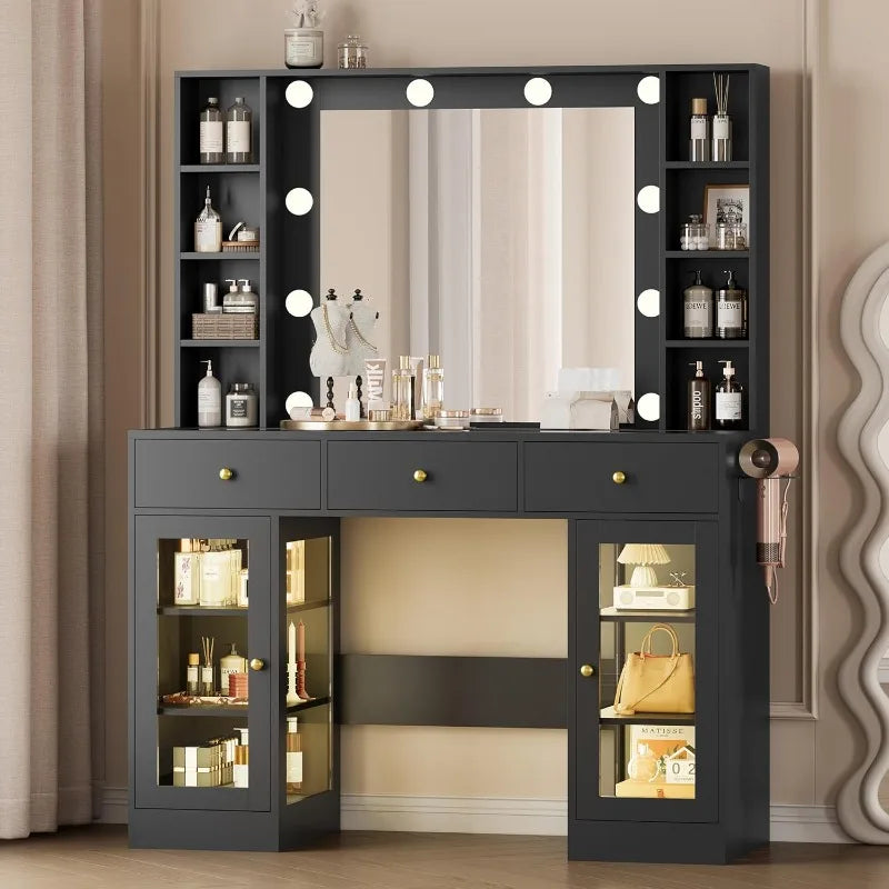 Makeup Vanity Desk with Mirror and Lights