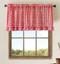 Red Plaid Ruffle Short Cafe Curtains