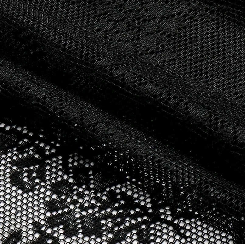 1pc Black Lace Floral Curtain