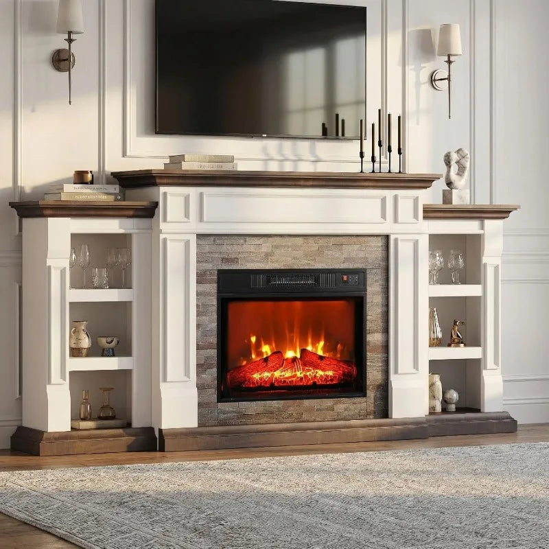 Electric Fireplace with Mantel