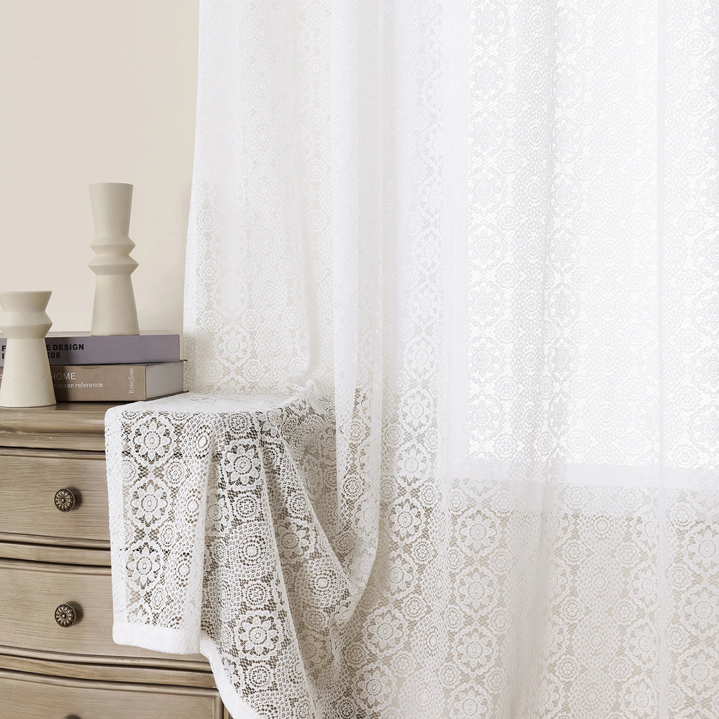 Classic Embroidered Woven Lace Window Sheer