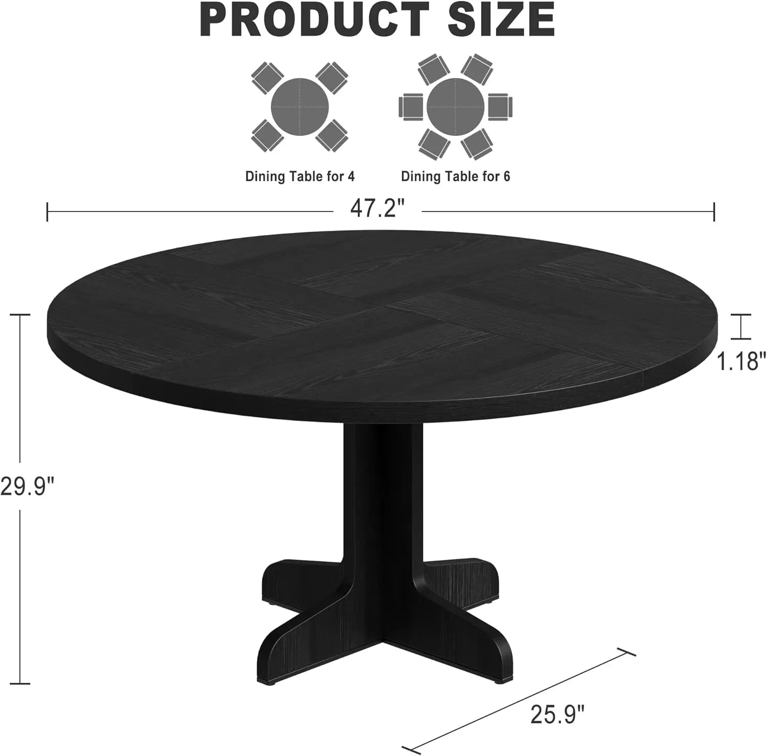 Round Dining Table for 4