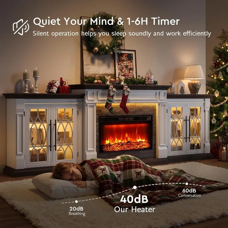 Electric Fireplace with Mantel