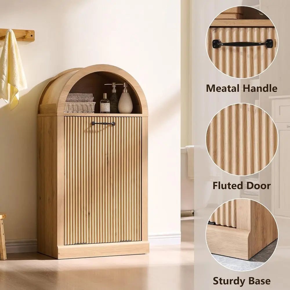 Arched Tilt-Out Trash Can Cabinet