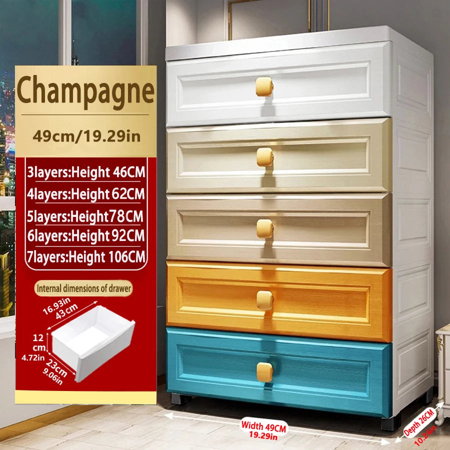 Storage Cabinet with Drawers with Wheels