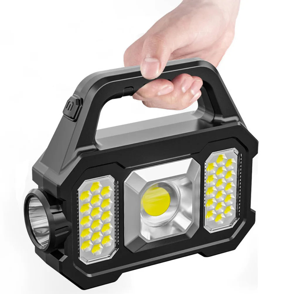 Solar Rechargeable Flashlight Zoomable Waterproof ,Can Charge Mobile Phone