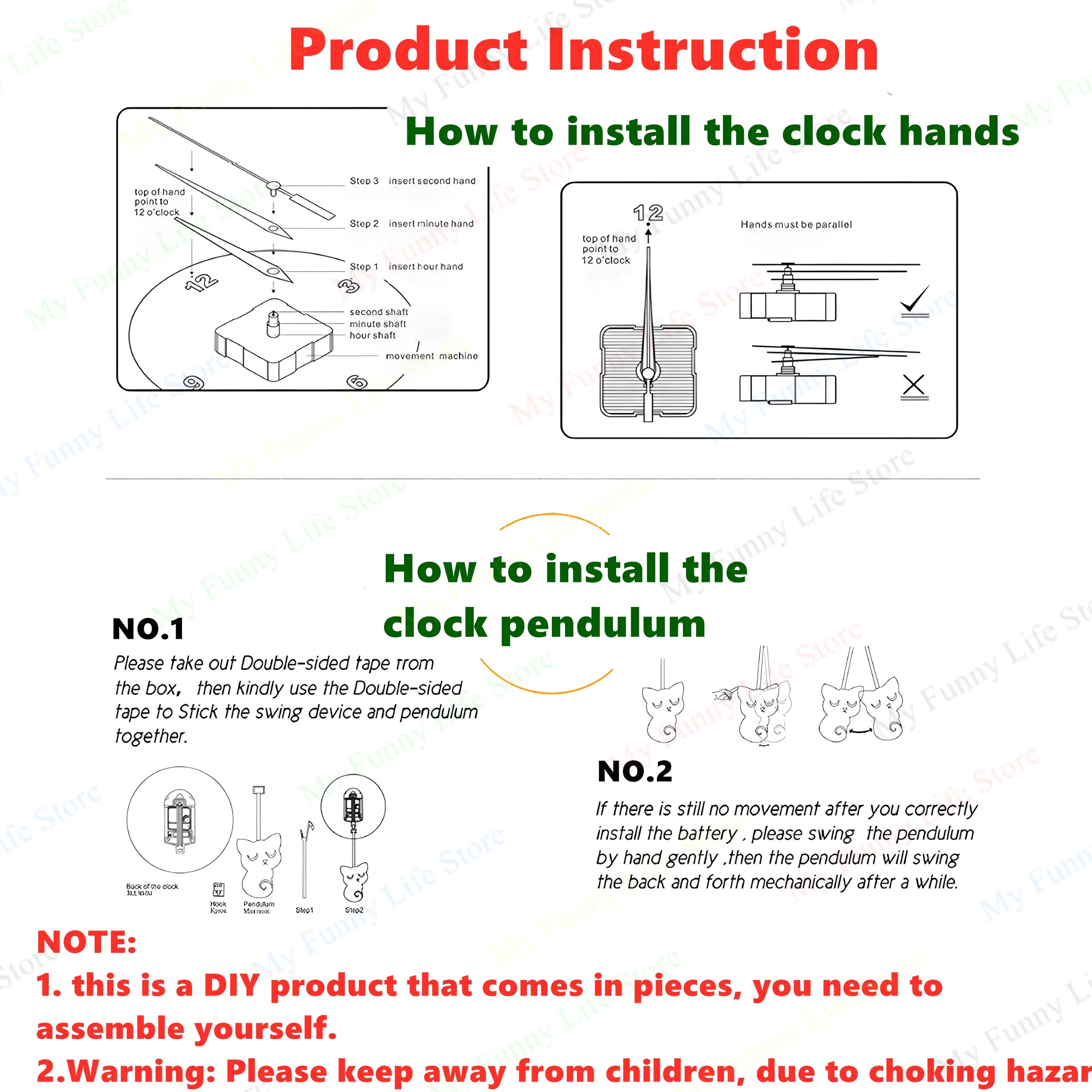 Wall Clock Cartoon Monkey