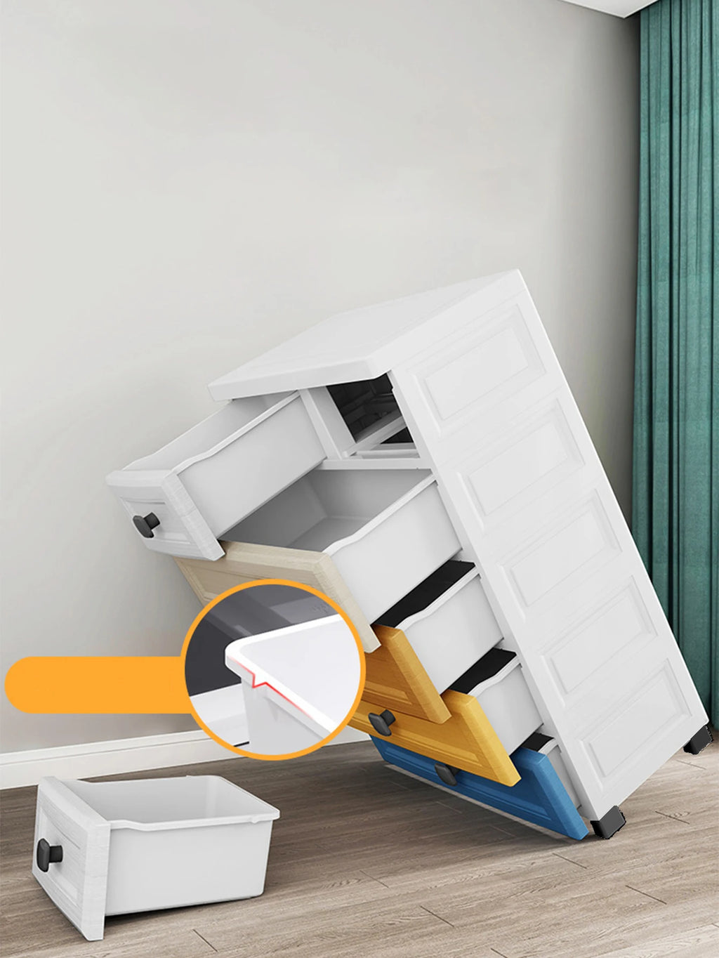 Storage Cabinet with Drawers with Wheels