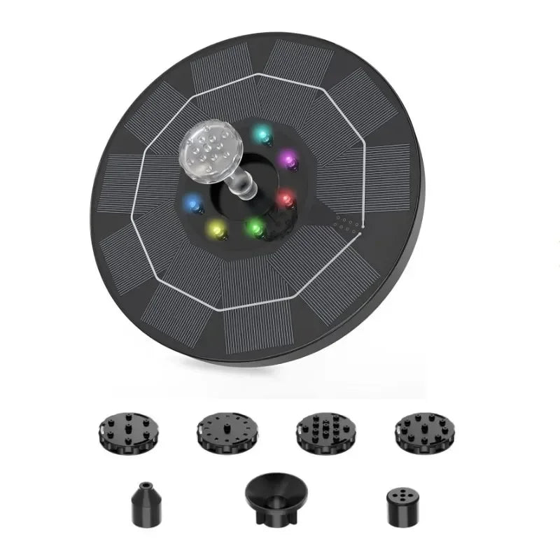 Solar Fountain Pump Energy-saving Plants Watering Kit Colorful Solar Fountain Bird Bath Fountain Outdoor Pool Garden Decoration