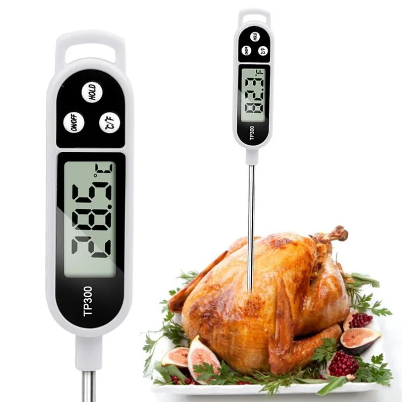 Stainless steel probe digital kitchen thermometer
