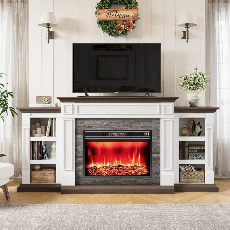Electric Fireplace with Mantel