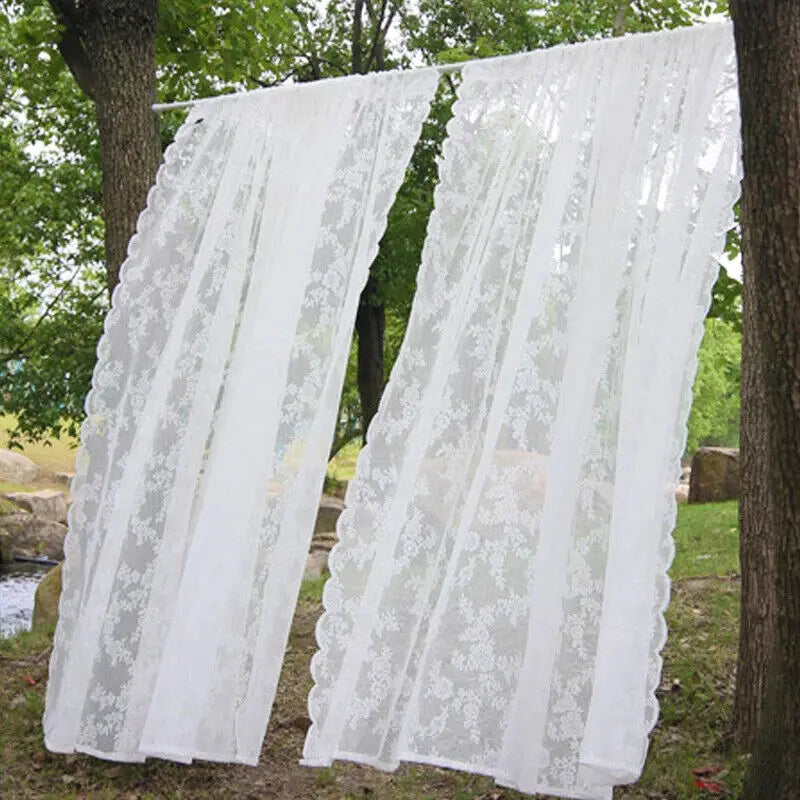 Classic Embroidered Woven Lace Window Sheer