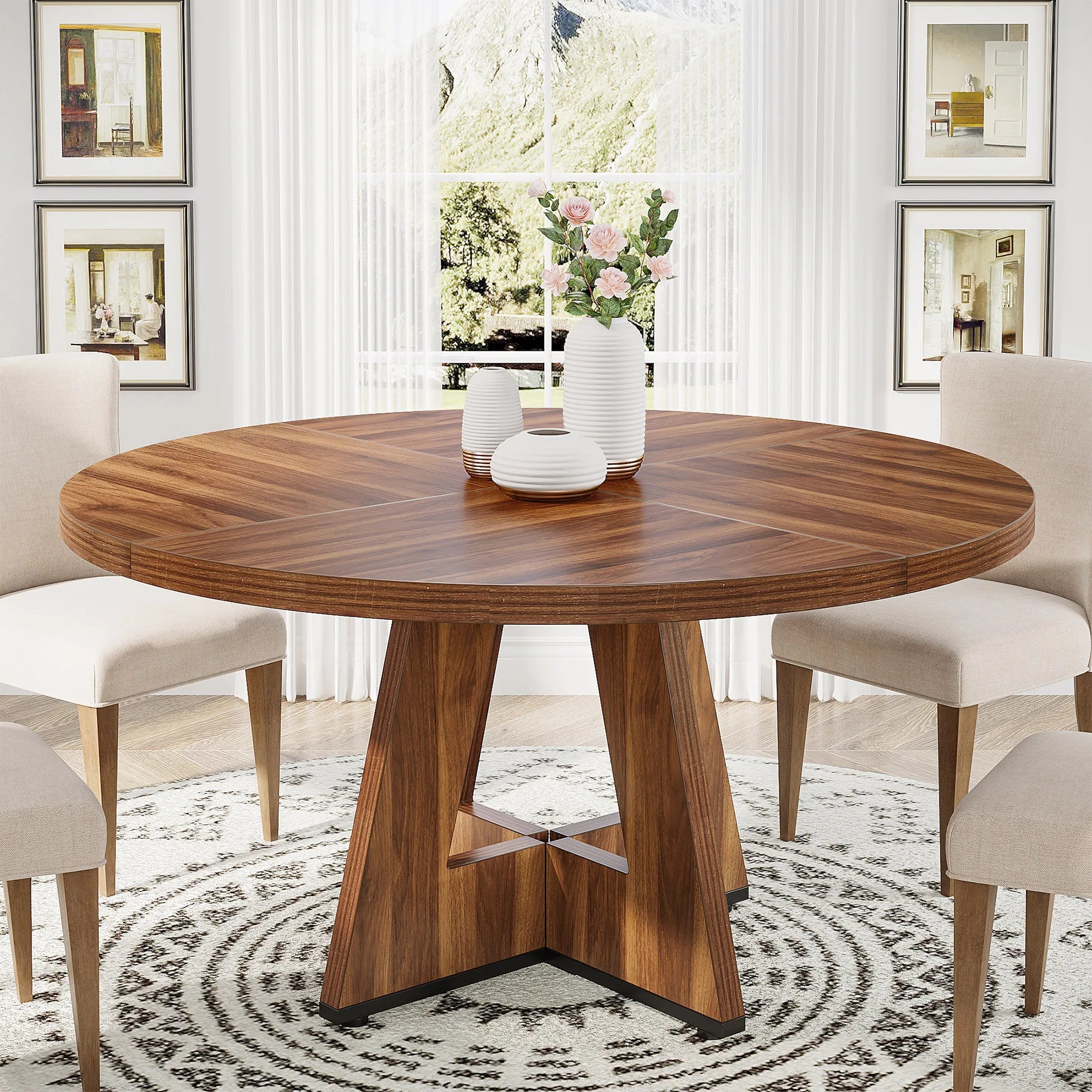 Round Dining Table for 4,