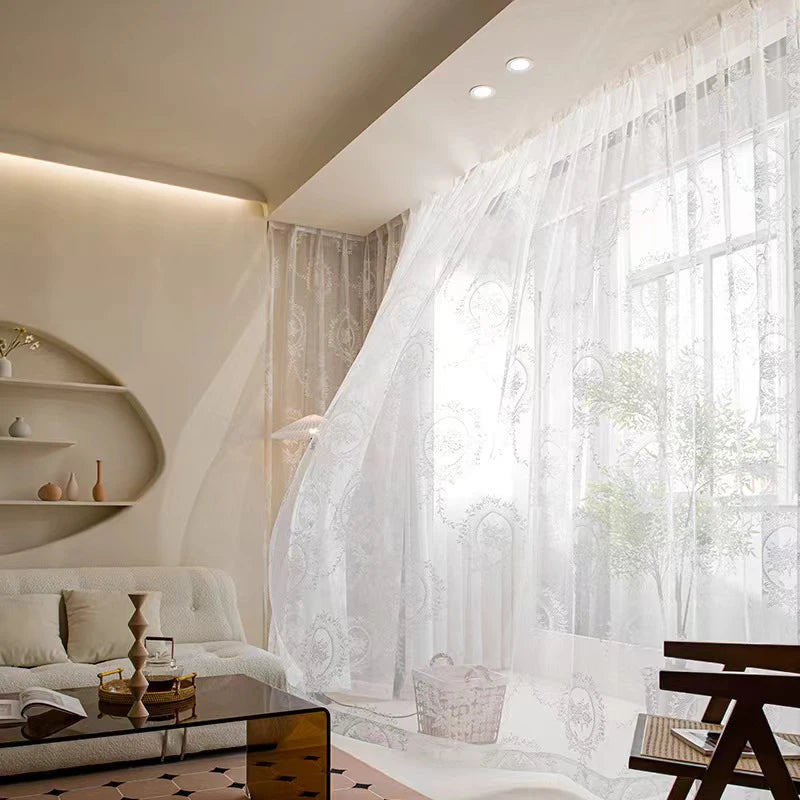 Classic Embroidered Woven Lace Window Sheer