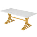 Dining Table with Faux Marble Table Top
