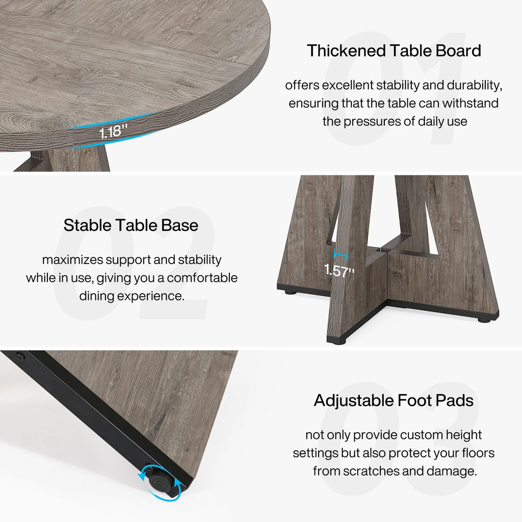 Round Dining Table for 4,