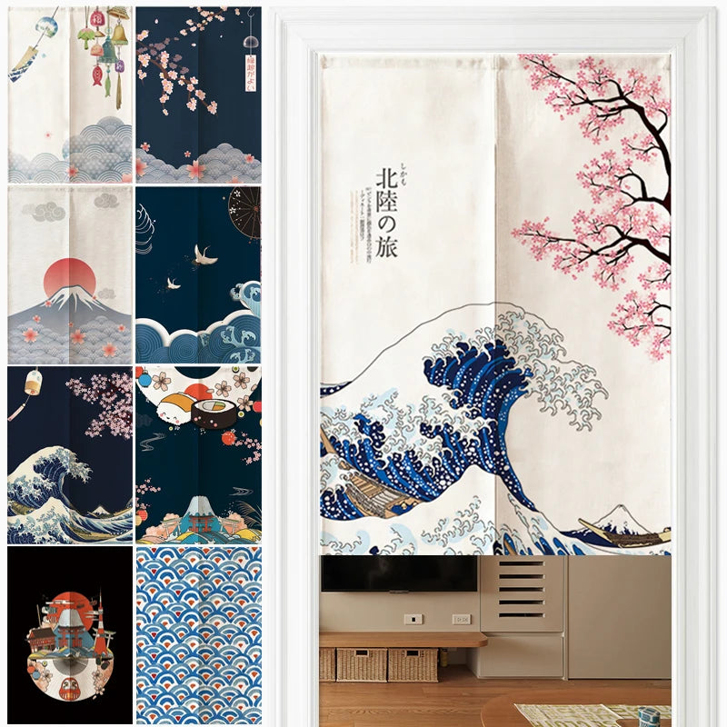Japanese Linen Door Curtain