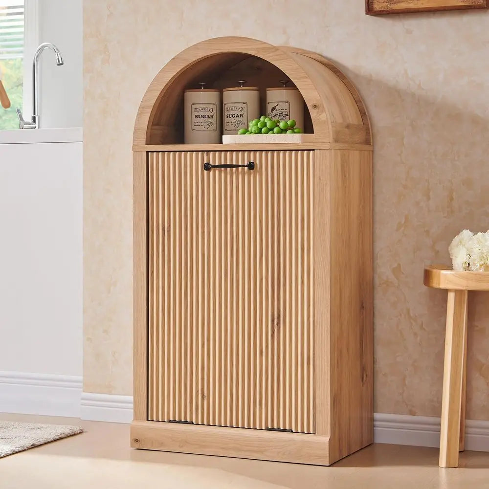 Arched Tilt-Out Trash Can Cabinet