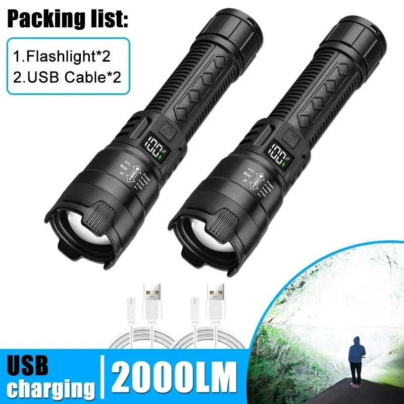 Flashlight Rechargeable Tactical Zoom