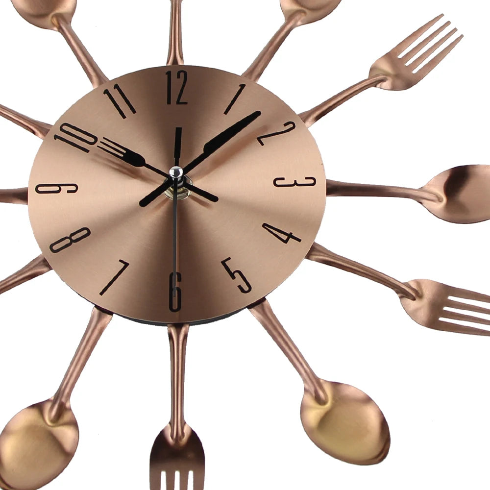 Kitchen Wall Clock Spoon Fork