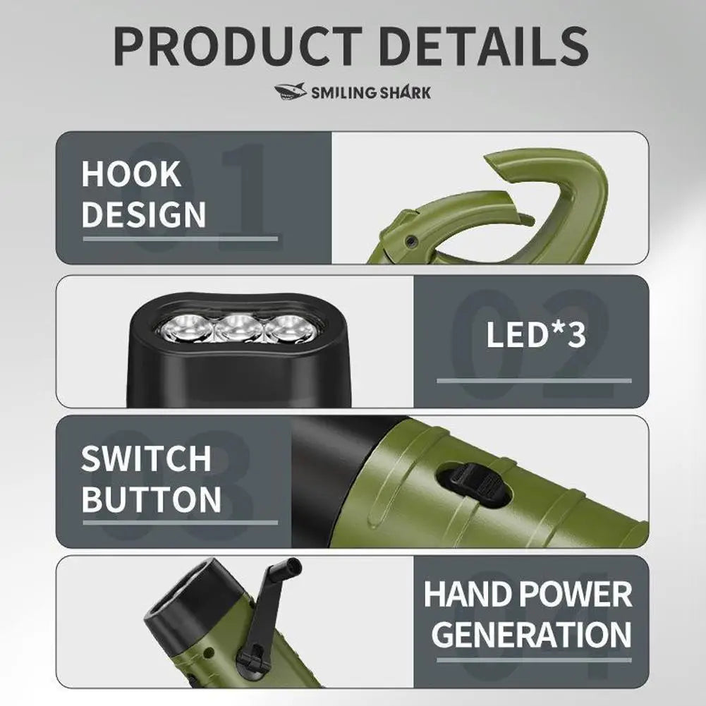 Hand Crank Solar Powered Flashlight