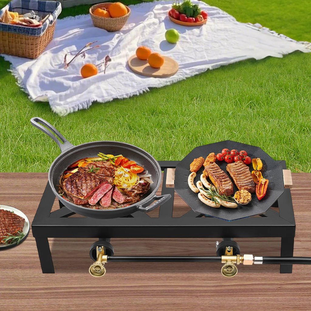 Portable Double Burner Outdoor Gas Stove