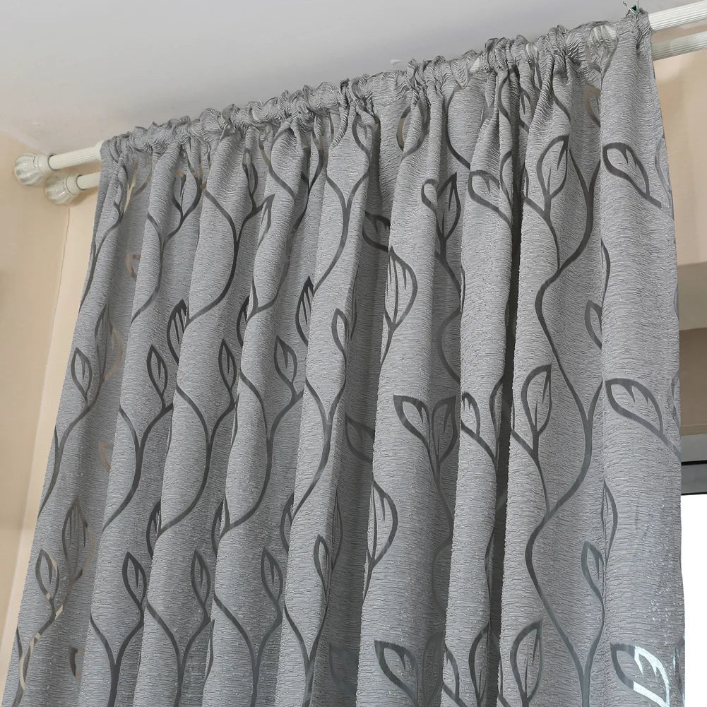 Grey Jacquard Curtains 1PC