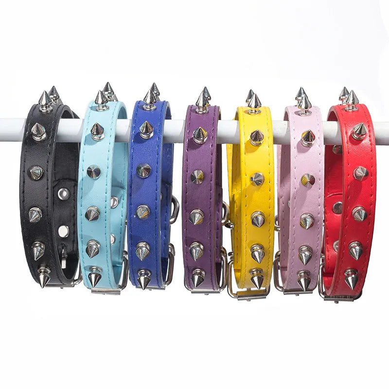 Harp Spiked Studded Leather Dog Collar