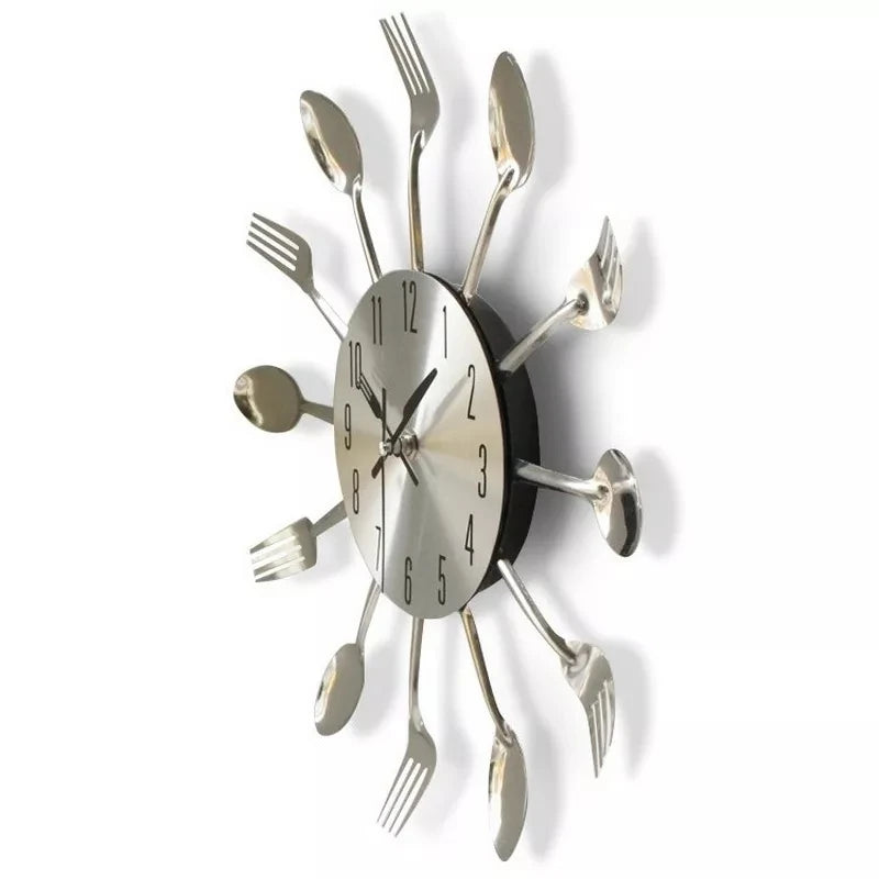 Kitchen Wall Clock Spoon Fork