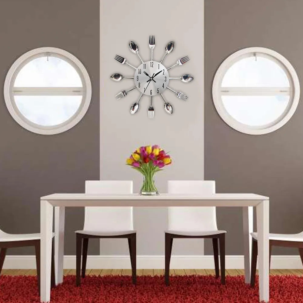 Kitchen Wall Clock Spoon Fork
