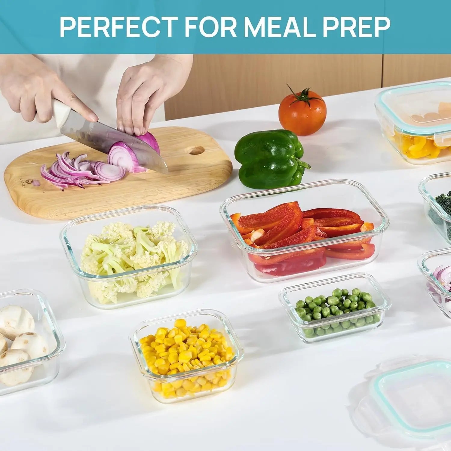 8-Pack Glass Food Storage Containers