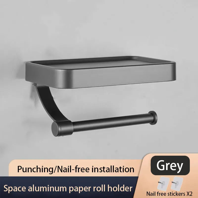 Nail Free Grey Toilet Paper Holder