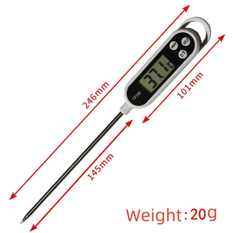Stainless steel probe digital kitchen thermometer
