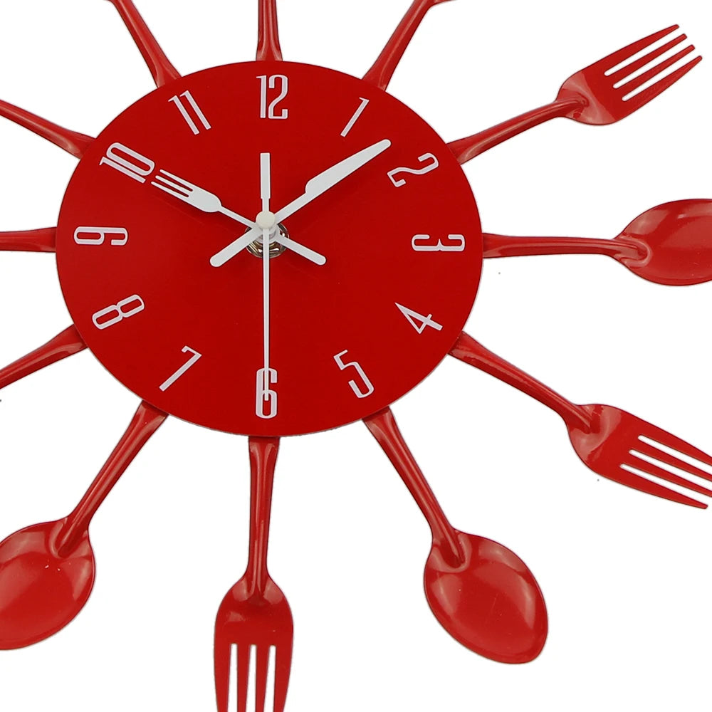 Kitchen Wall Clock Spoon Fork