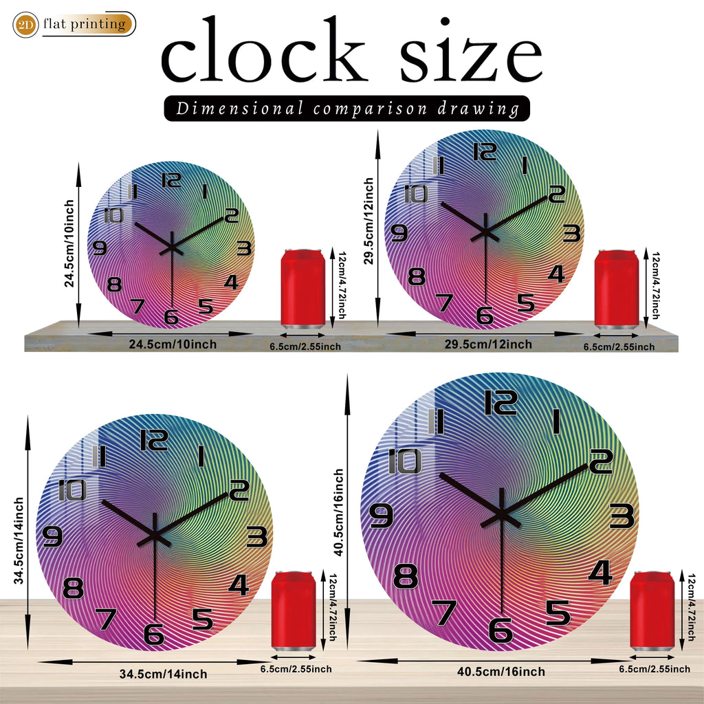 Vibrant Abstract Spiral Pattern Wall Clock, Silent Quartz Movement, Modern Home Office Decorative Timepiece with Bold Numbers