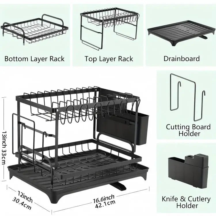 2 Tier Dish Drying Rack
