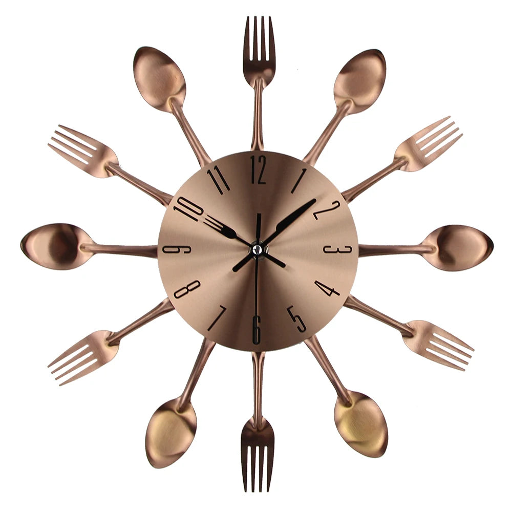 Kitchen Wall Clock Spoon Fork