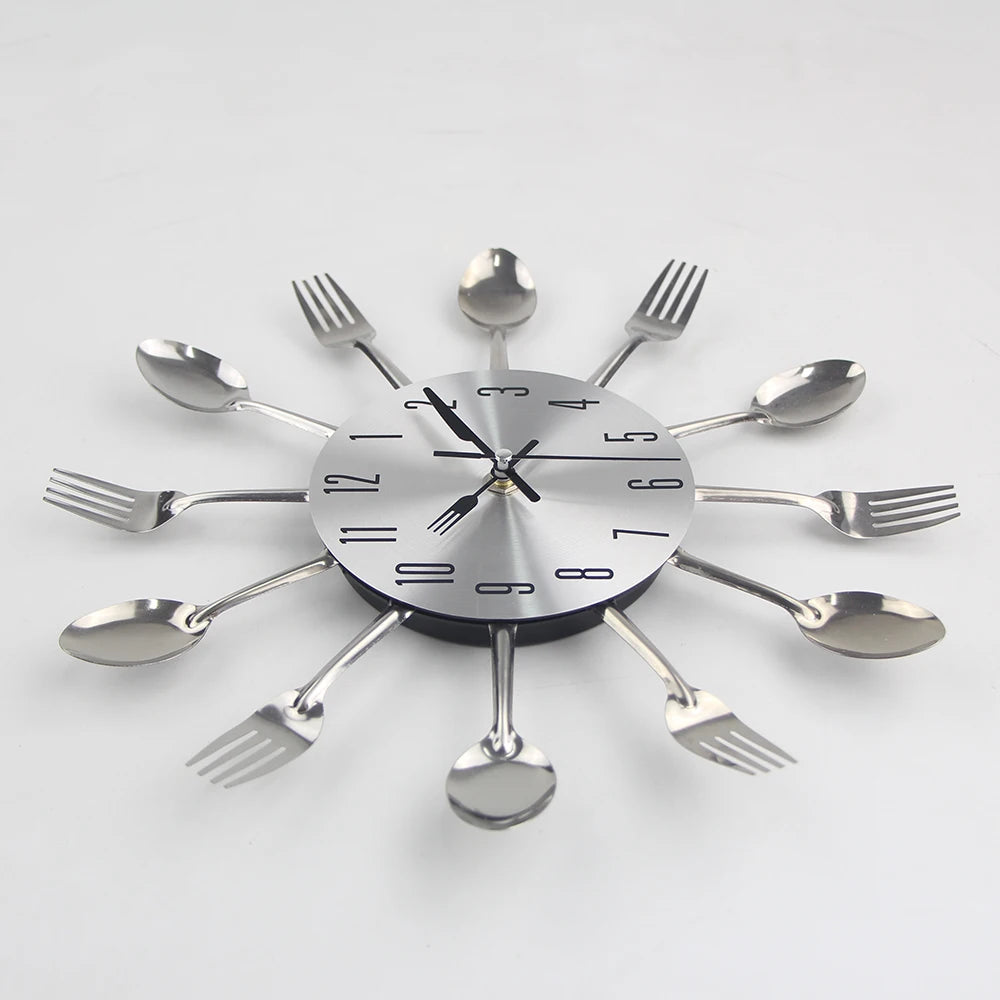 Kitchen Wall Clock Spoon Fork