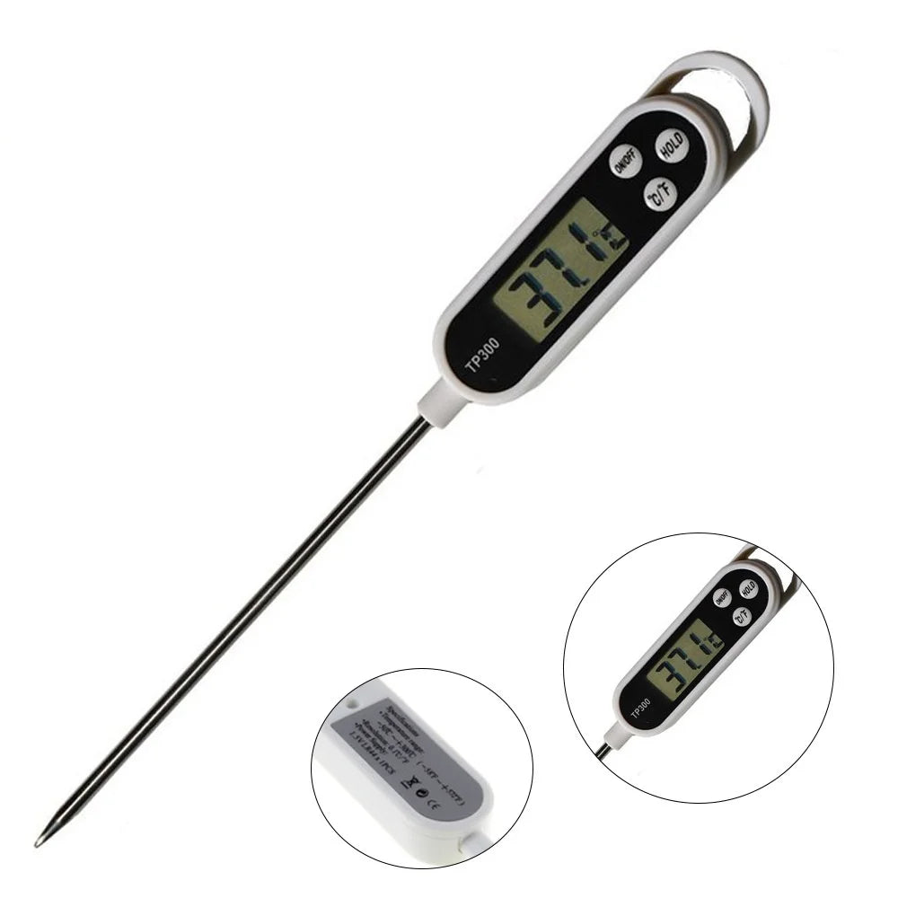 Stainless steel probe digital kitchen thermometer