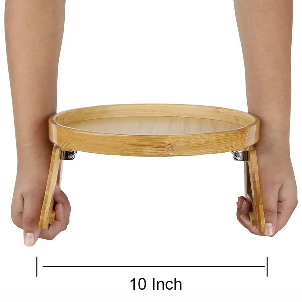 Natural Wooden Sofa Tray