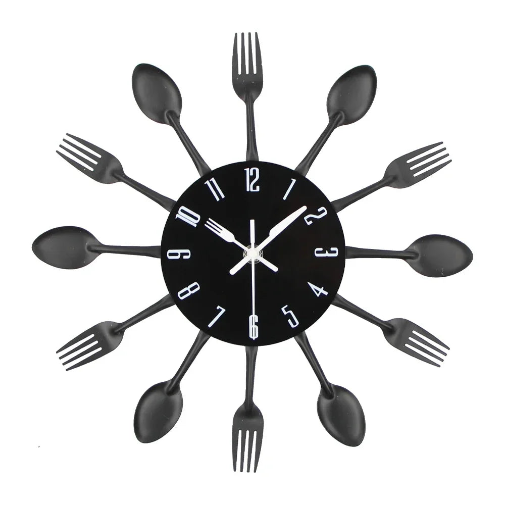 Kitchen Wall Clock Spoon Fork