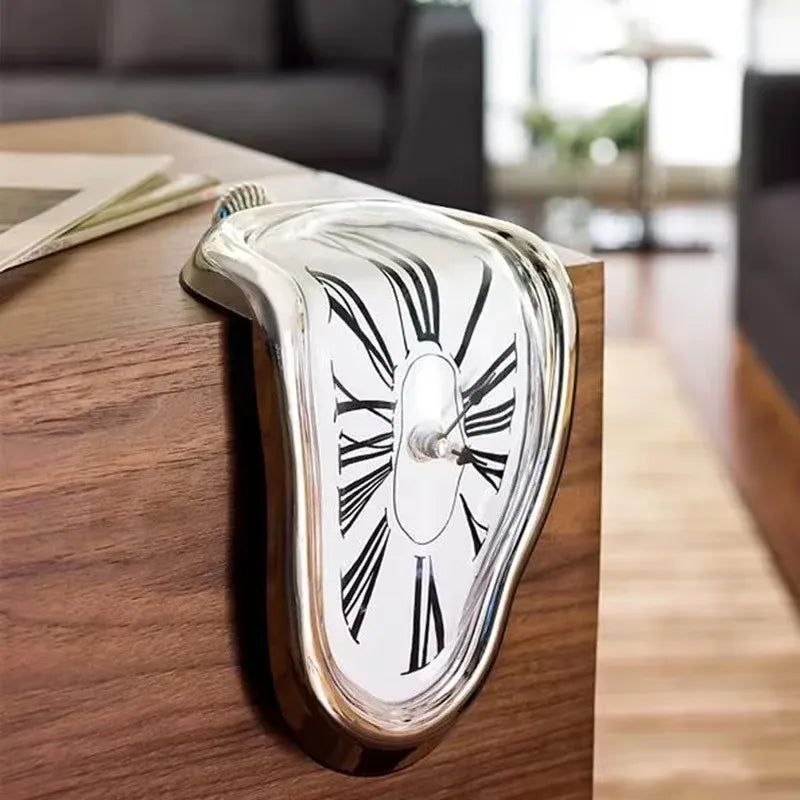 Surrealistic Melting Clock Silent Melting Wall Clock Salvadoran Dali Style Decorative Home Watch Office Shelf Table Gift