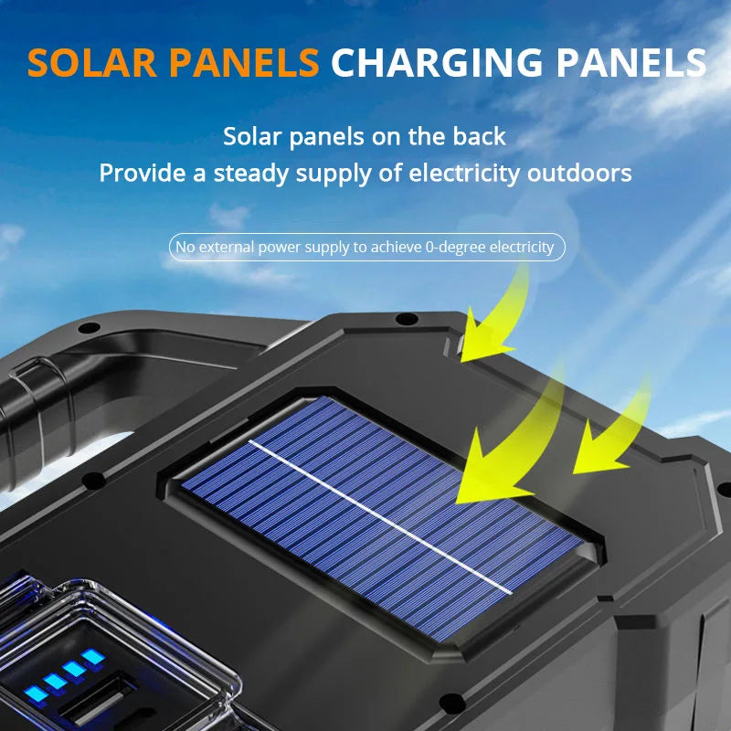 Solar Rechargeable Flashlight Zoomable Waterproof ,Can Charge Mobile Phone