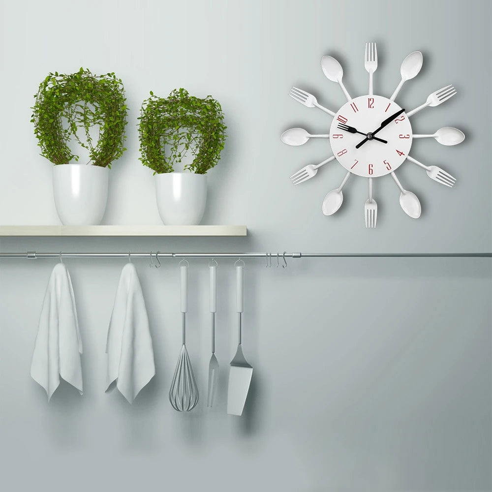 Kitchen Wall Clock Spoon Fork
