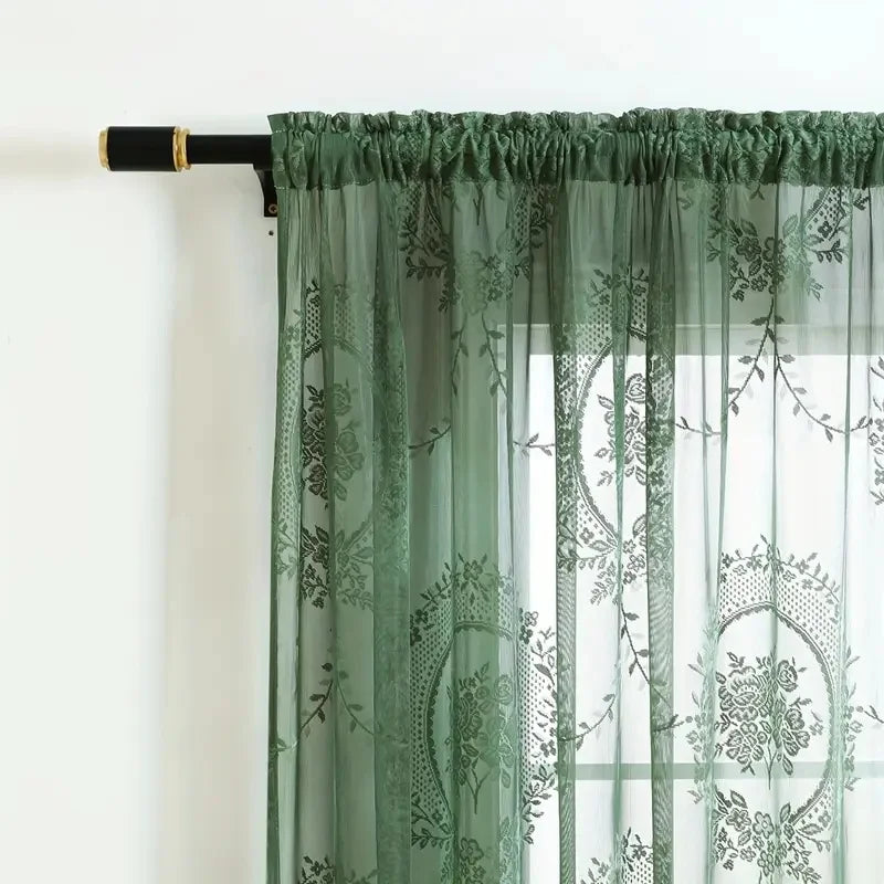 Classic Embroidered Woven Lace Window Sheer