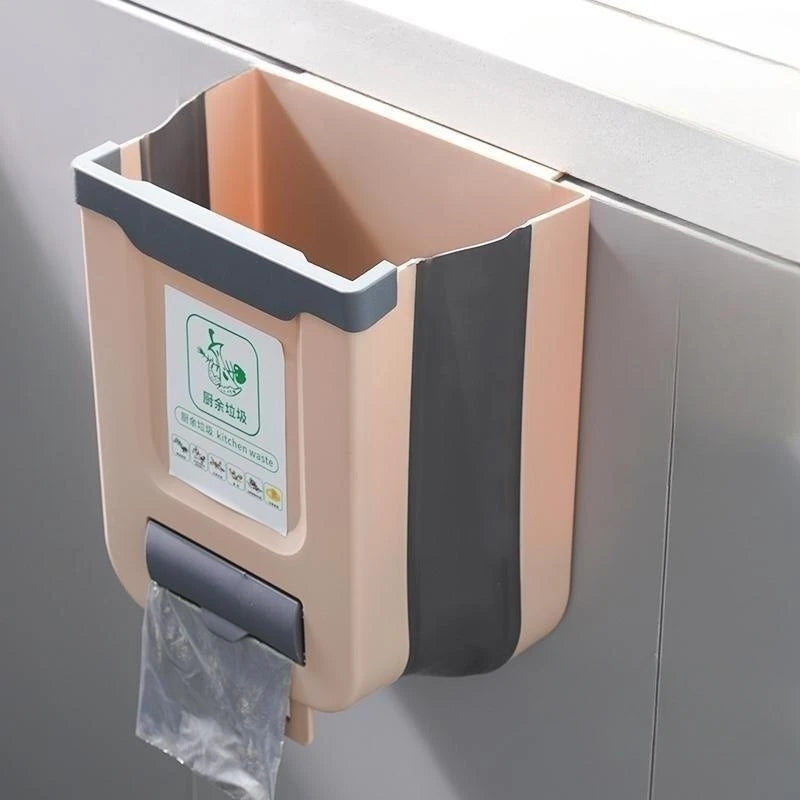 Kitchen Folding Trash Can Cabinet Door Mounted