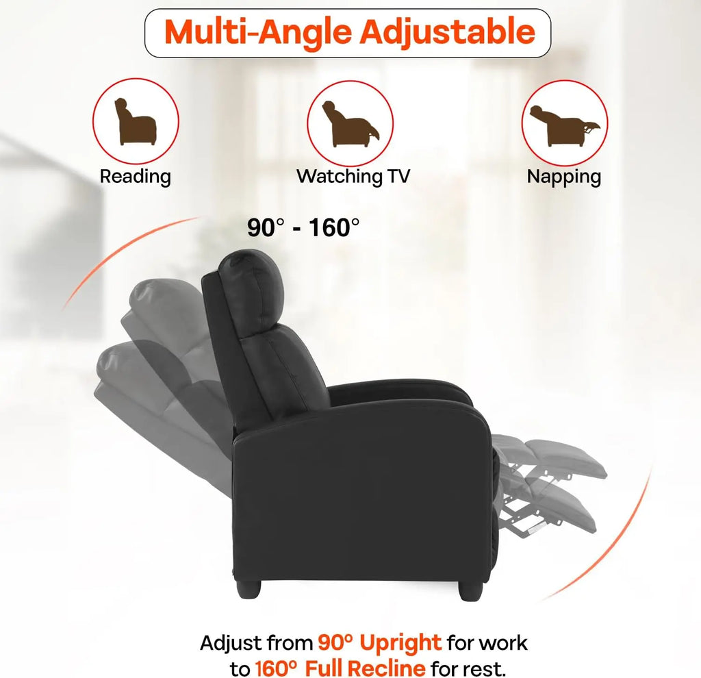 Massage Recliner with  Black Leather