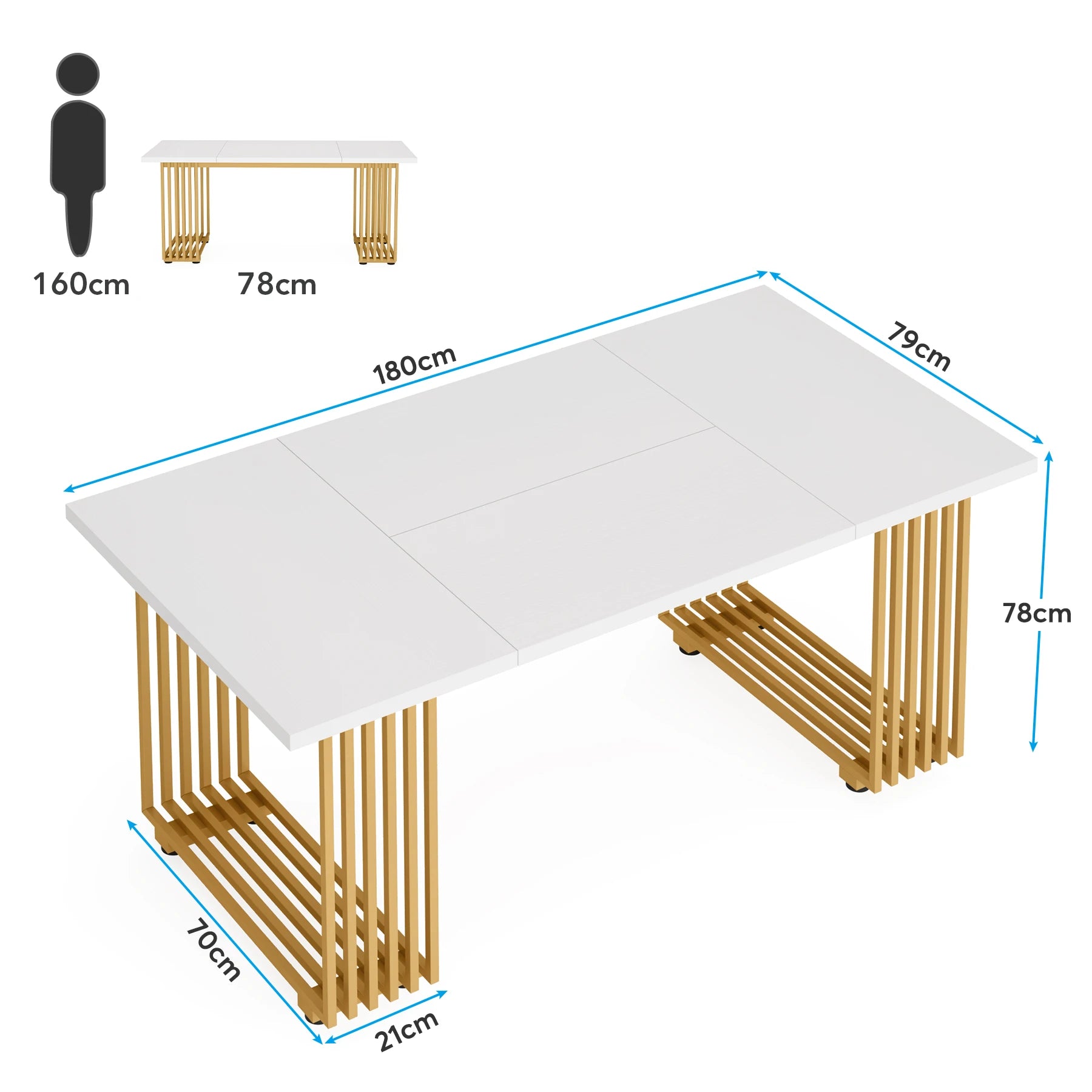 Dining Table with Faux Marble Table Top