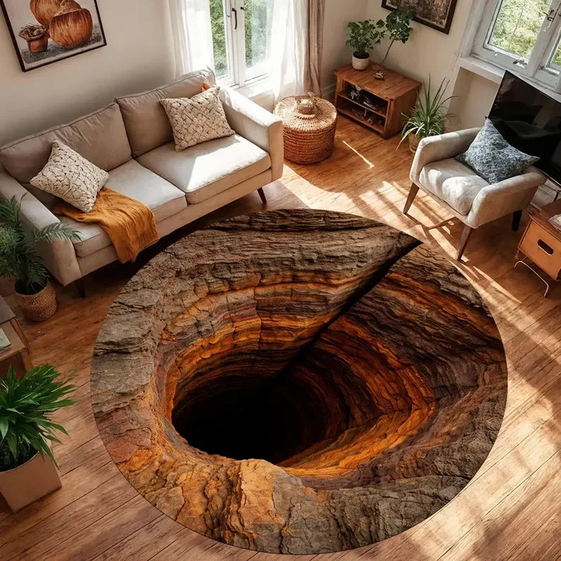 Fantasy Dragon 3D Round Carpet